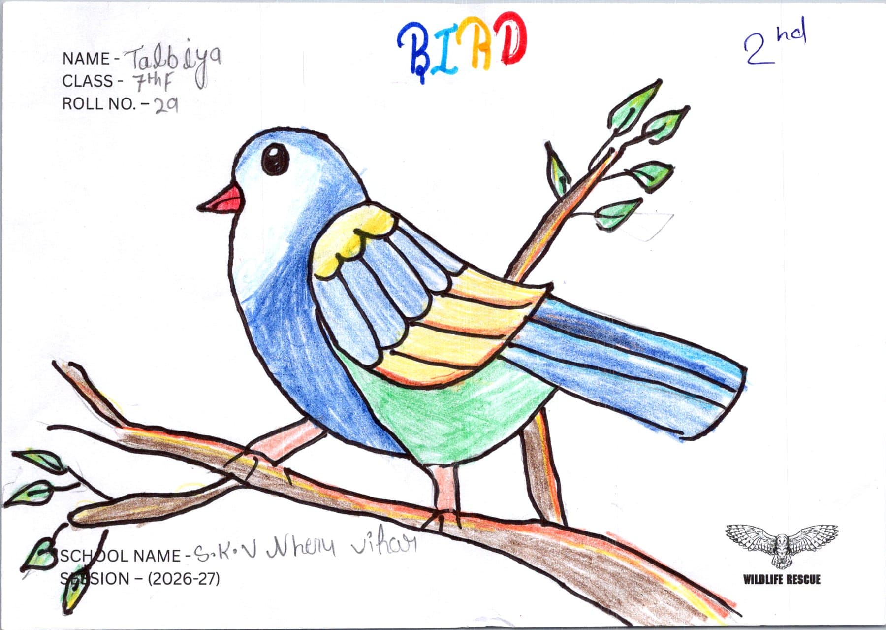 A child's drawing about wildlife conservation