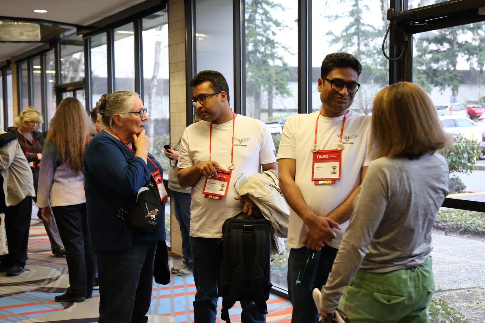 Mohammad Saud and Nadeem Shehzad networking with fellow wildlife rehabilitators at the NWRA Symposium 2025