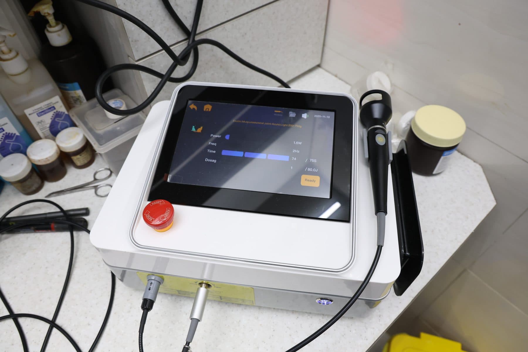 Laser cautery and physical therapy machine at Wildlife Rescue clinic — alternate view