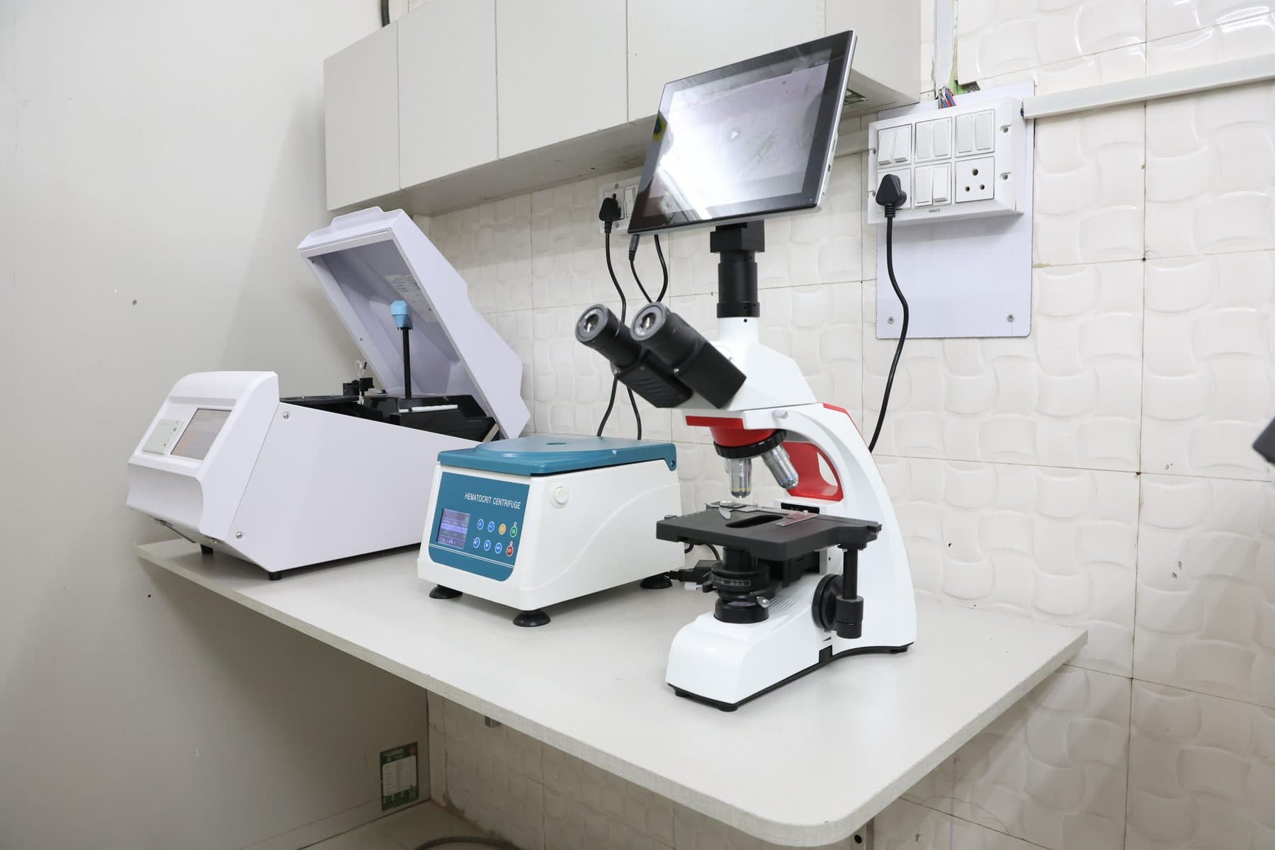 Clinic microscope at Wildlife Rescue used for parasitology, cytology, and microsurgical work