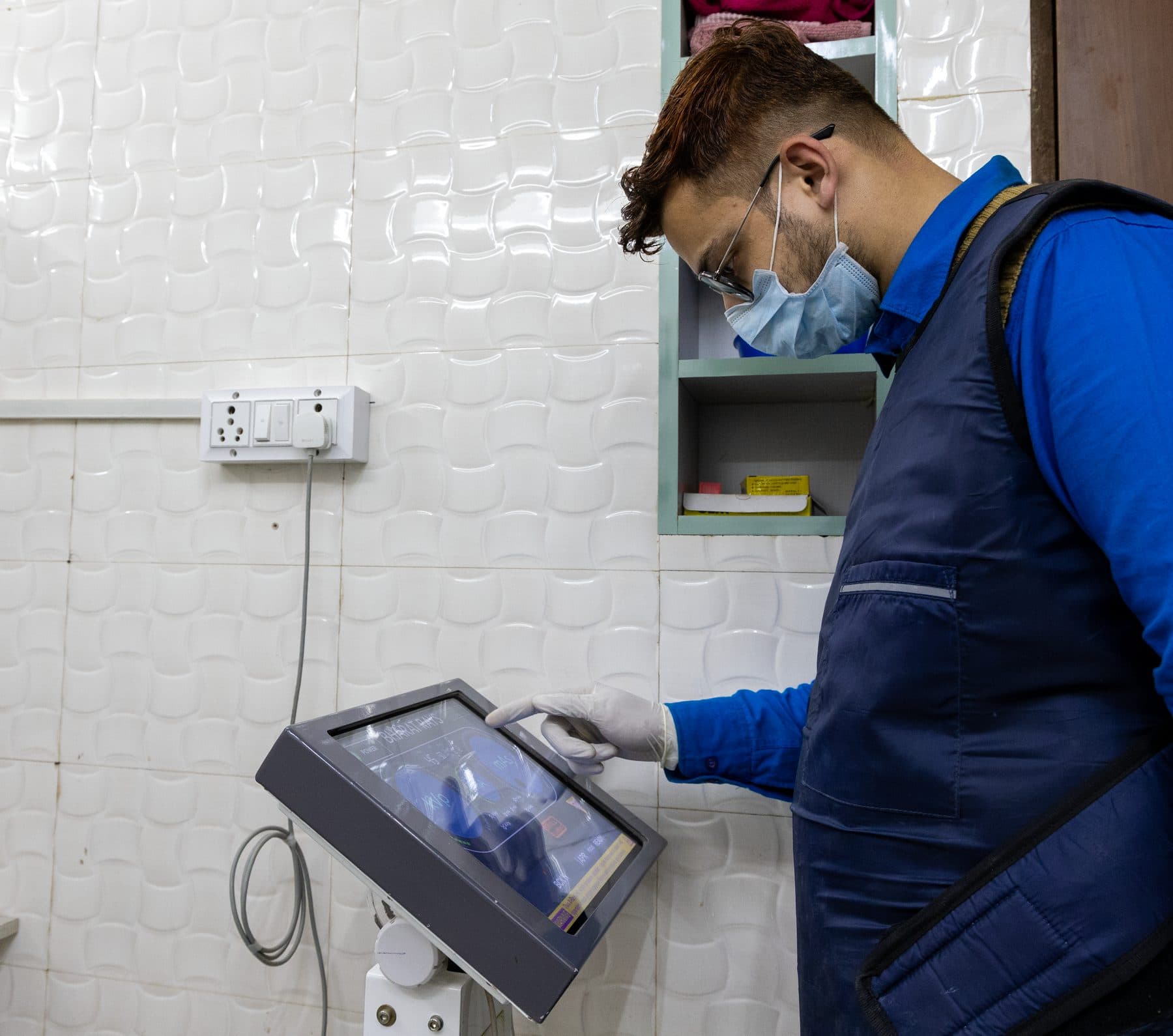 X-Ray machine control panel and exposure switch at Wildlife Rescue clinic